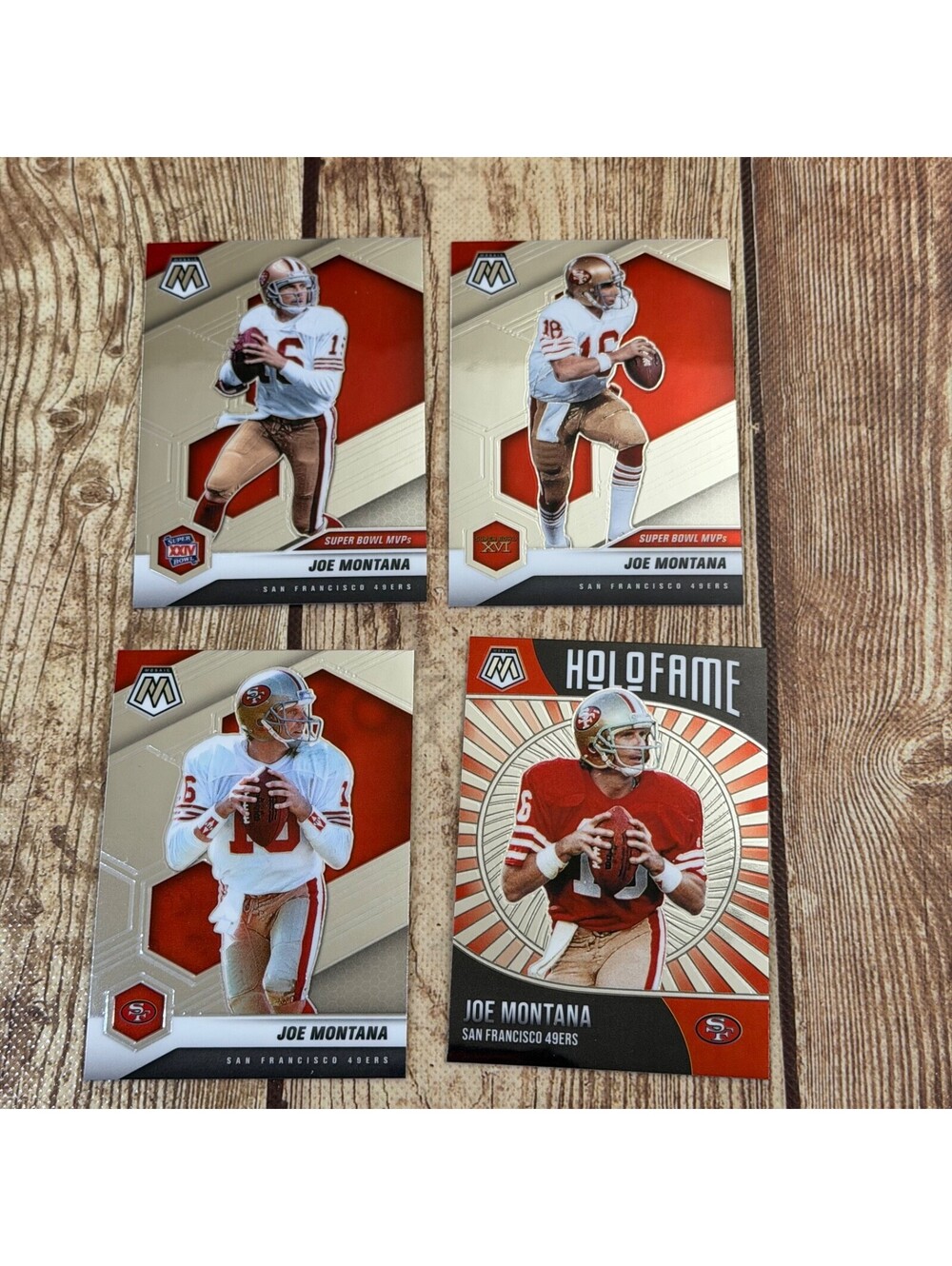Joe Montana Football Card Lot (4) - San Francisco 49ers - 2021 Panini Mosaic